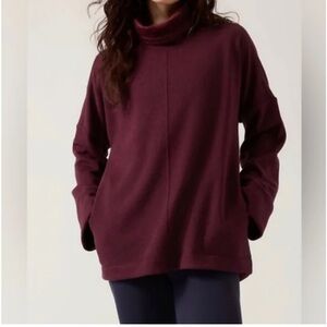 Athleta Cozy Karma Funnel Neck Sweatshirt Size XL EUC
